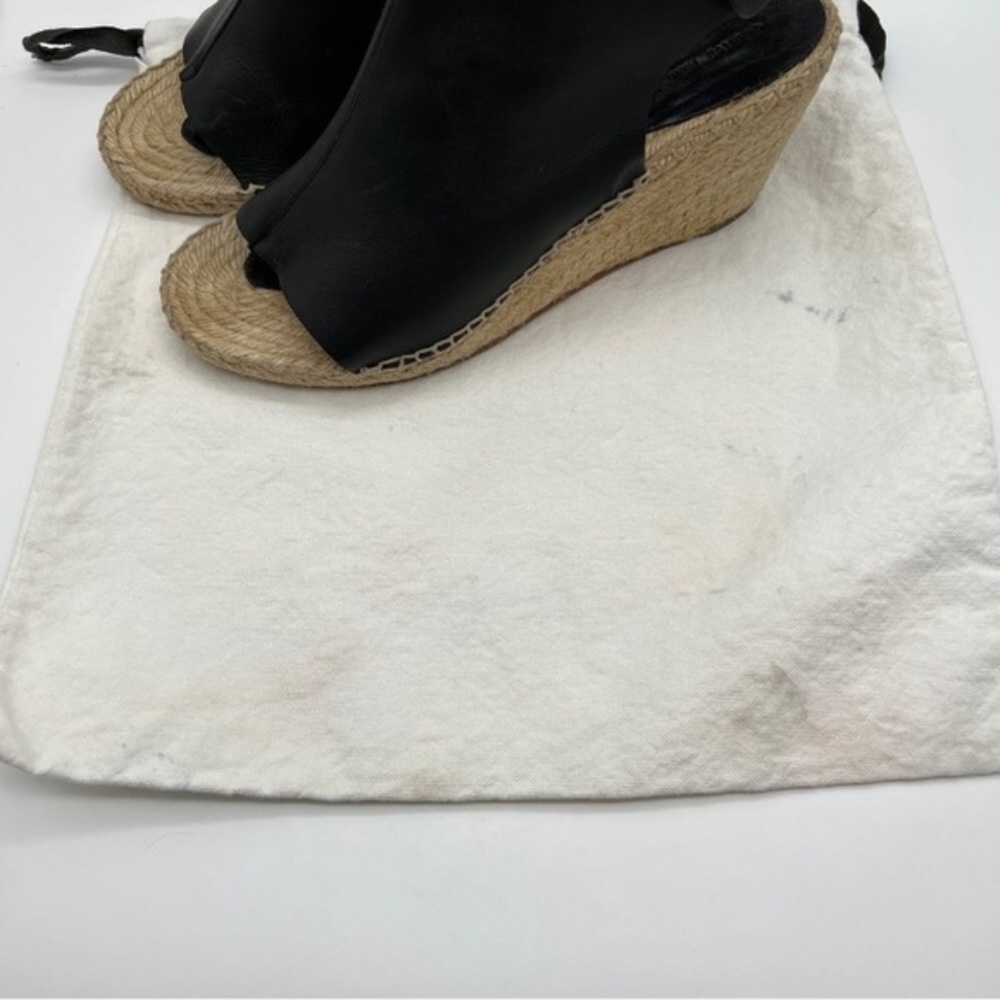 Celine Phoebe black leather espadrilles wedge sandals 11 - Picture 15 of 16
